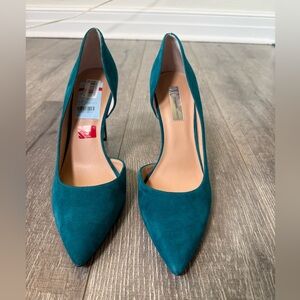 INC International Concepts Teal Suede D’Orsay Pumps Size 9